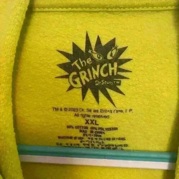 The Grinch hoodie sweatshirt green Dr. Seuss size XXL - Picture 3 of 3